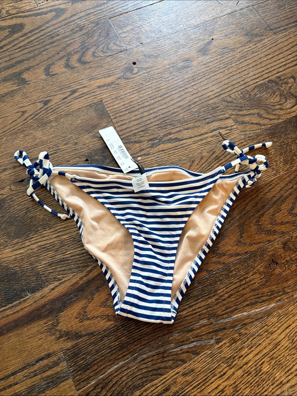 J. Crew Navy & White striped Tie-Side Bikini Bottoms